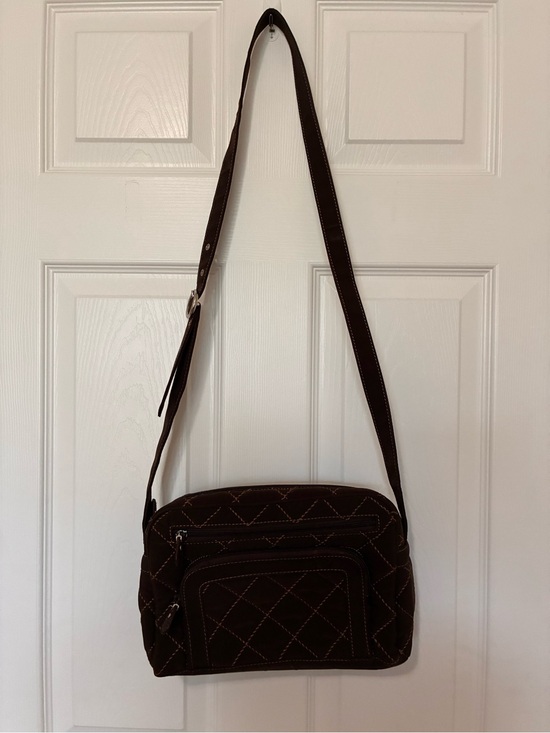 Vera Bradley Handbags - Vera Bradley Brown Quilted Crossbody Shoulder Bag Purse